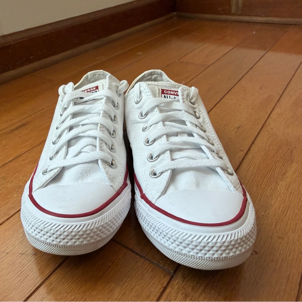 Convers All Star Low Top White Canvas Sneakers Women’s Size 8 Men’s Size 6 Shoes - Picture 3 of 12